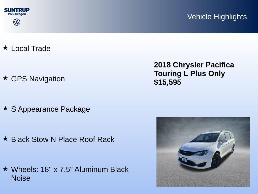 used 2018 Chrysler Pacifica car, priced at $15,595