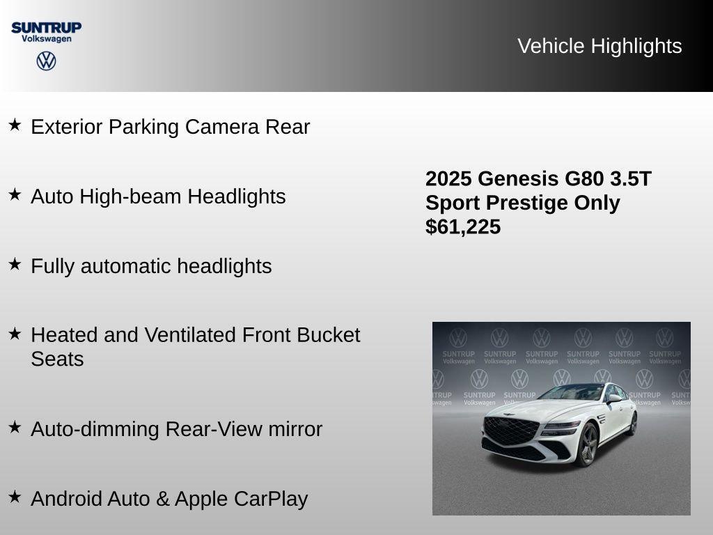 used 2025 Genesis G80 car, priced at $61,188