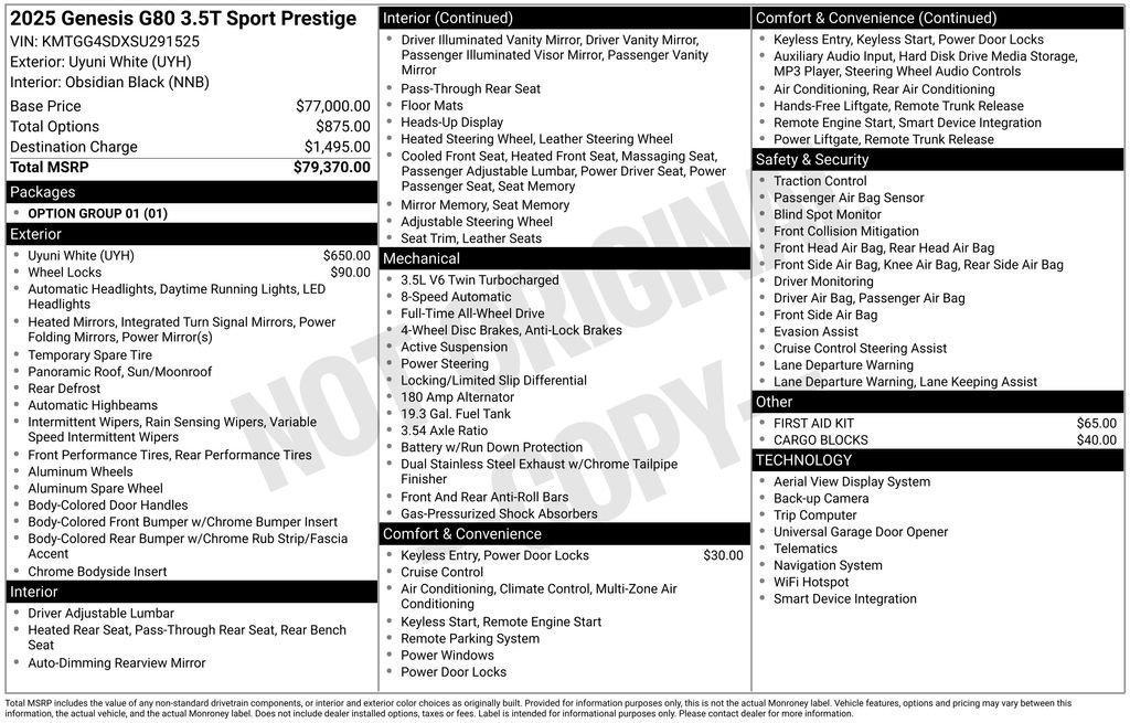 used 2025 Genesis G80 car, priced at $61,188