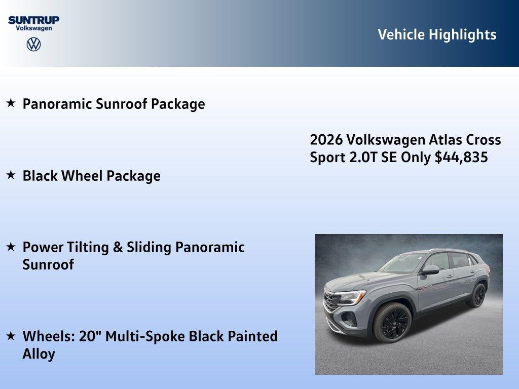 new 2026 Volkswagen Atlas Cross Sport car, priced at $44,835