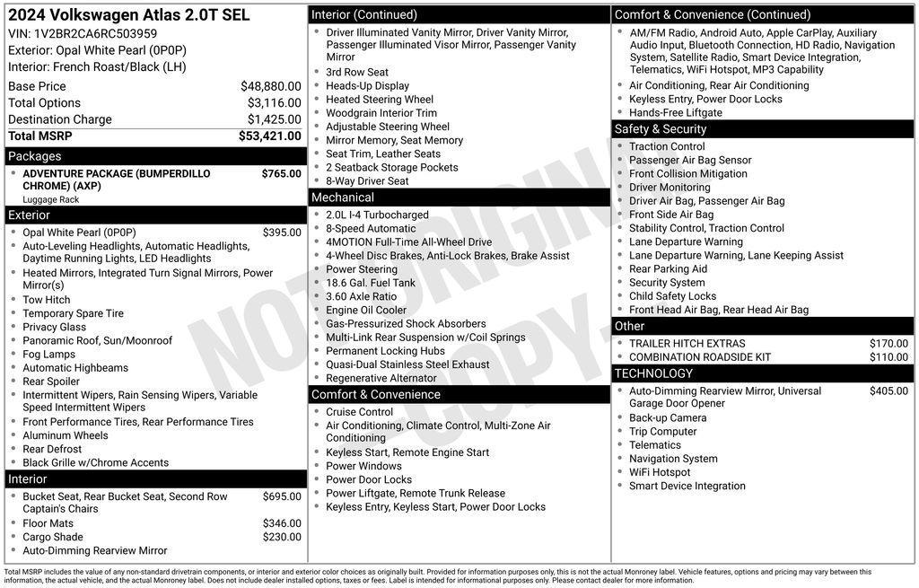 used 2024 Volkswagen Atlas car, priced at $34,995