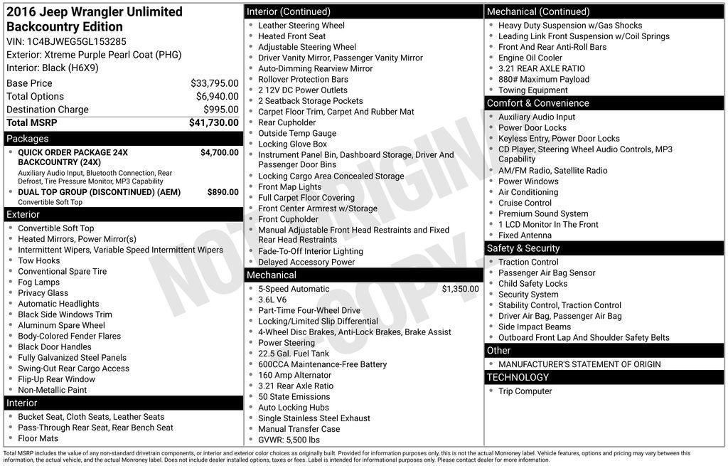 used 2016 Jeep Wrangler Unlimited car, priced at $22,155