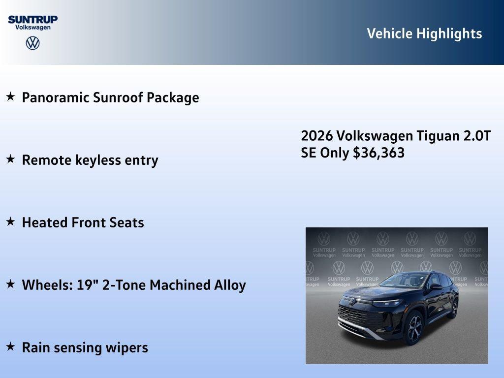 new 2026 Volkswagen Tiguan car, priced at $36,363