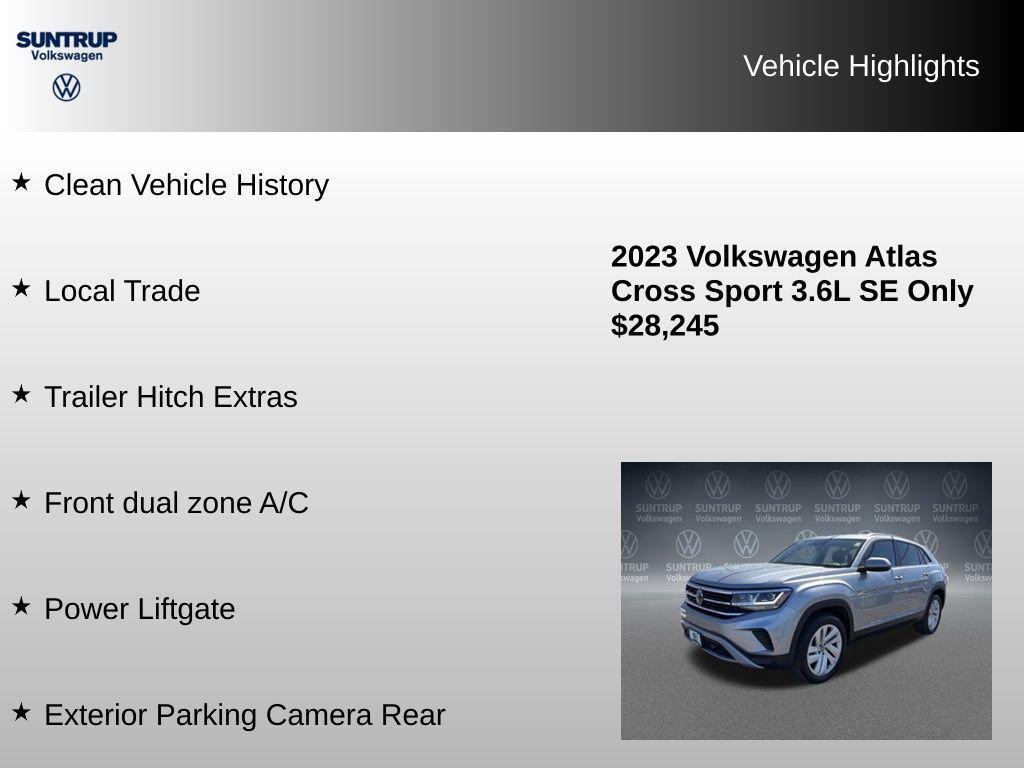 used 2023 Volkswagen Atlas Cross Sport car, priced at $28,285