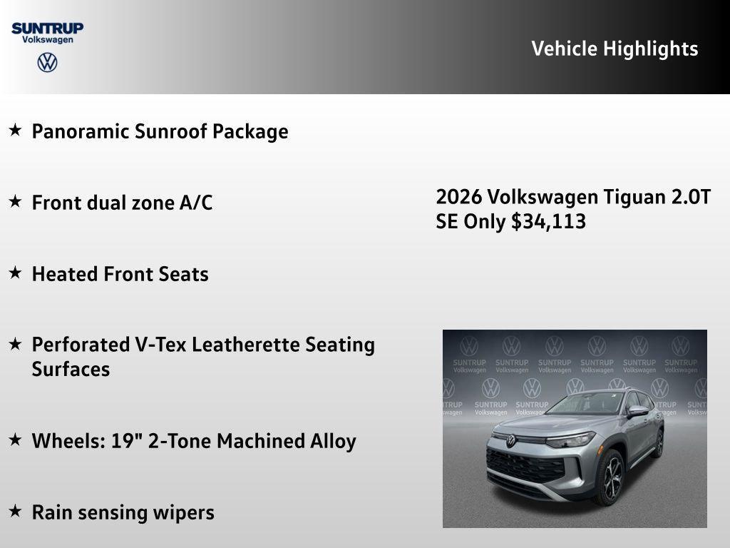 new 2026 Volkswagen Tiguan car, priced at $34,863