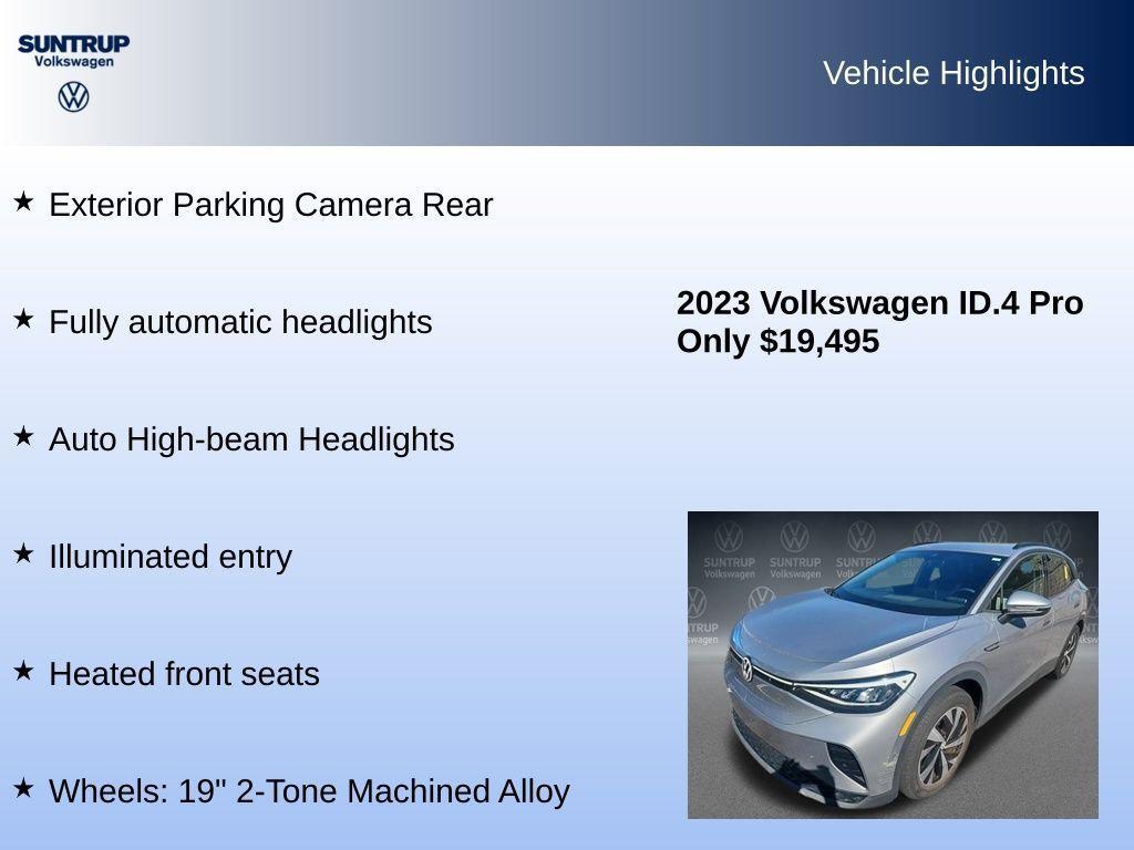used 2023 Volkswagen ID.4 car, priced at $19,495