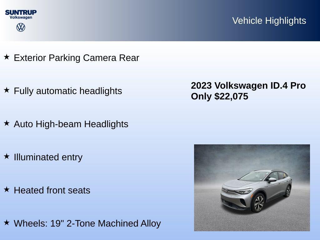 used 2023 Volkswagen ID.4 car, priced at $22,195