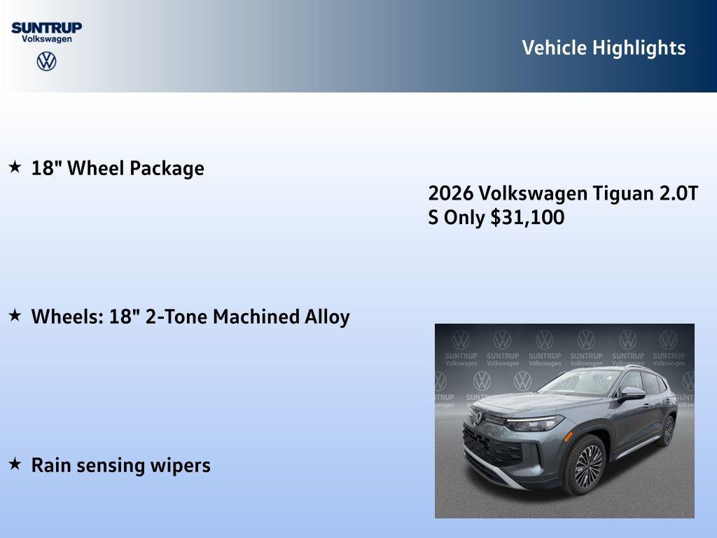 new 2026 Volkswagen Tiguan car, priced at $31,100