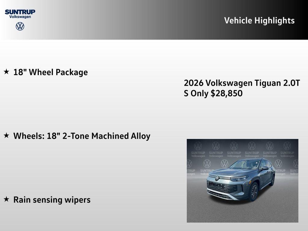 new 2026 Volkswagen Tiguan car, priced at $29,443