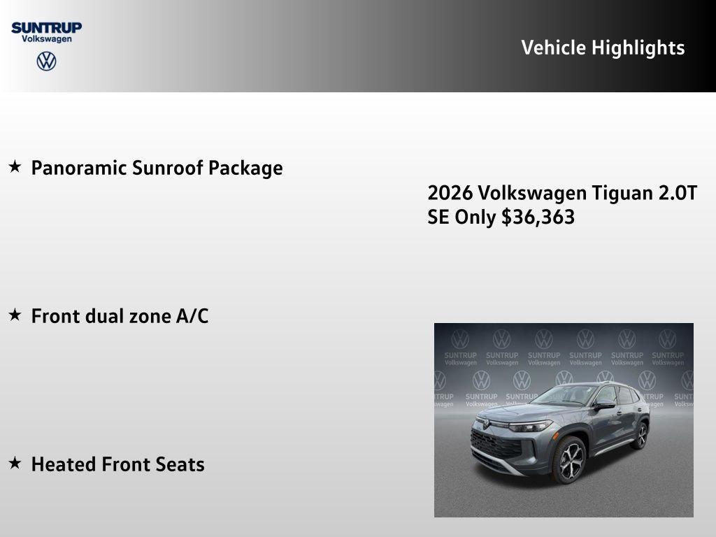 new 2026 Volkswagen Tiguan car, priced at $36,363