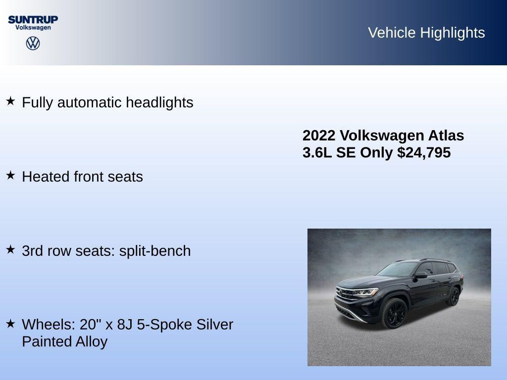 used 2022 Volkswagen Atlas car, priced at $22,785