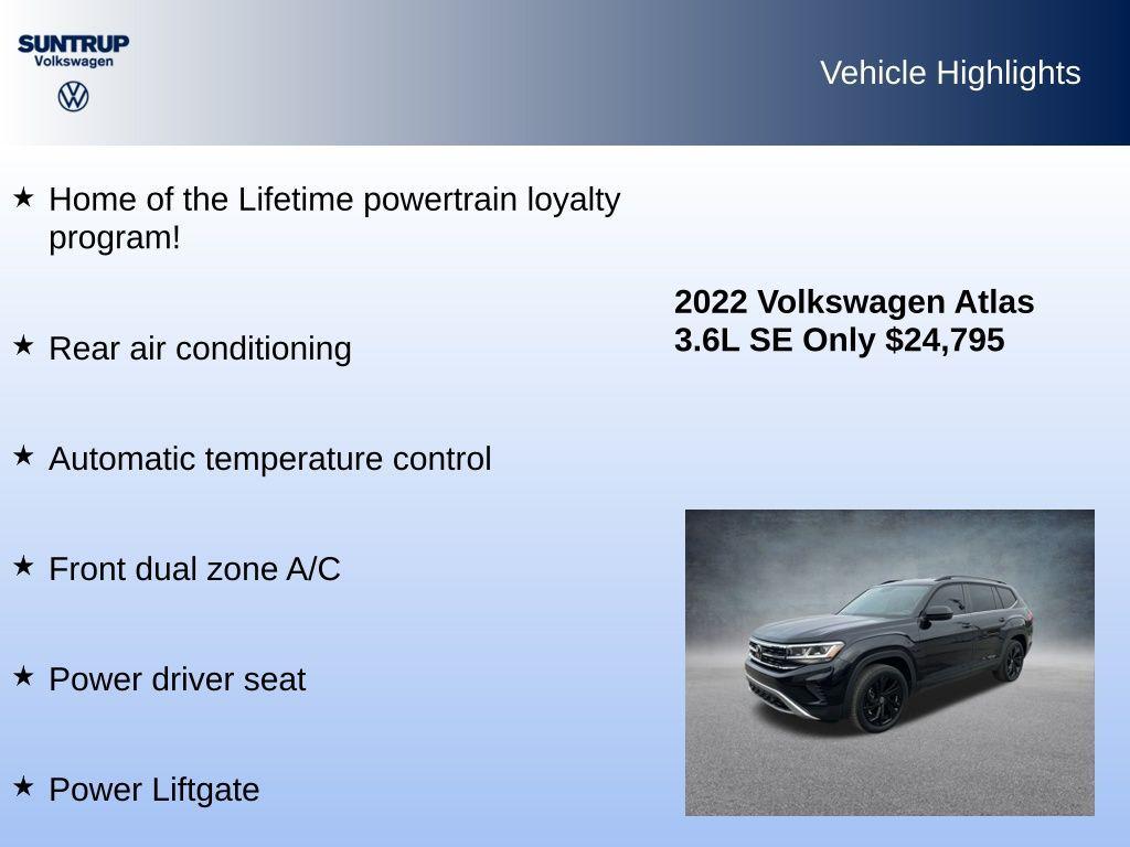 used 2022 Volkswagen Atlas car, priced at $22,785