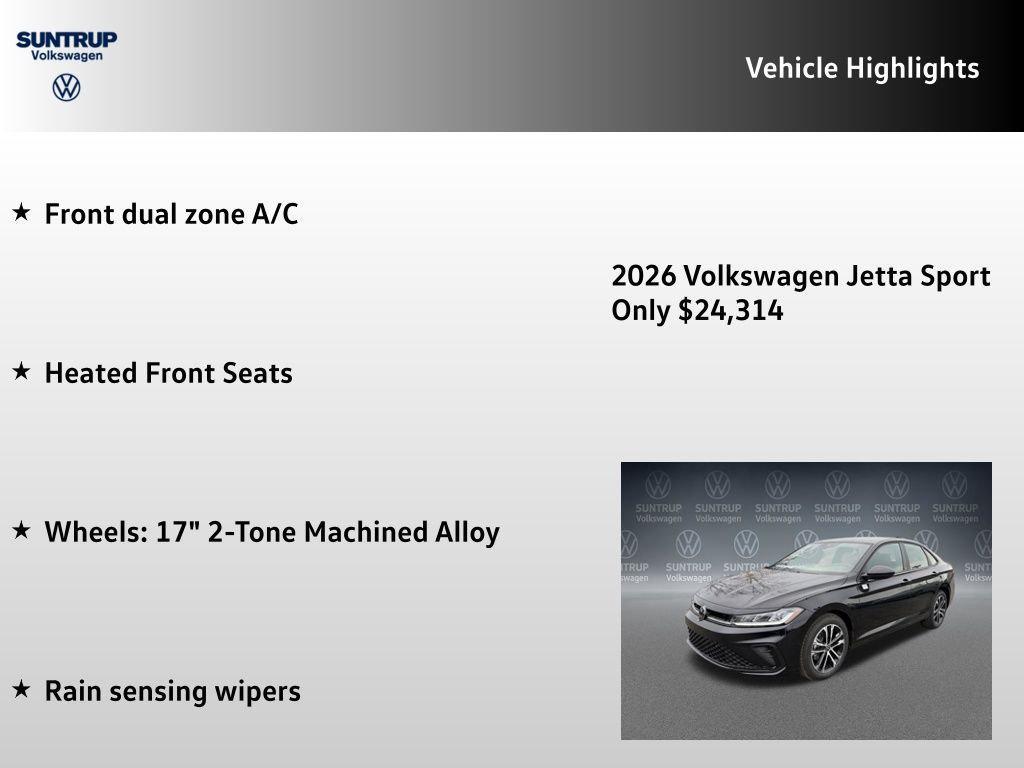new 2026 Volkswagen Jetta car, priced at $24,907