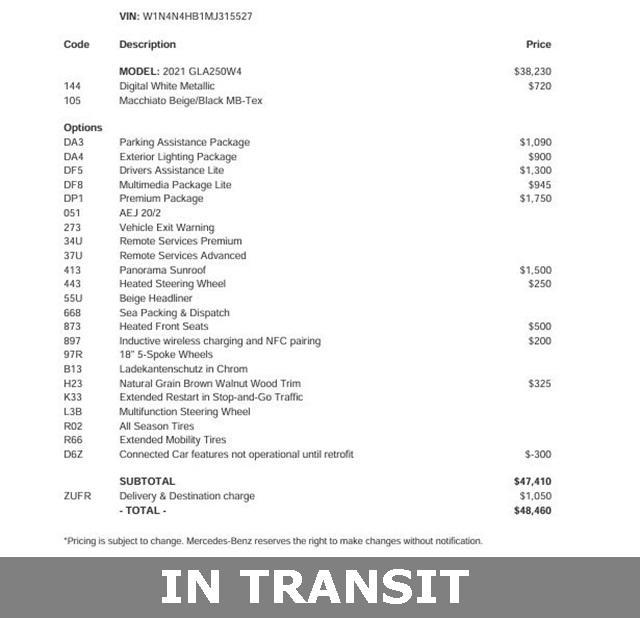 used 2021 Mercedes-Benz GLA 250 car, priced at $28,900