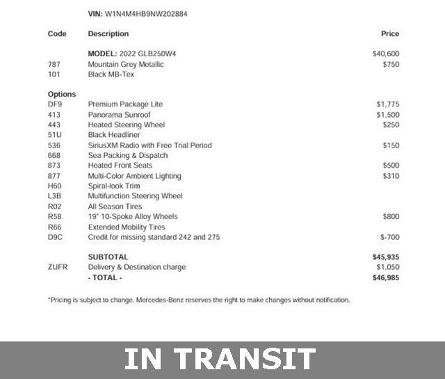 used 2022 Mercedes-Benz GLB 250 car, priced at $29,900