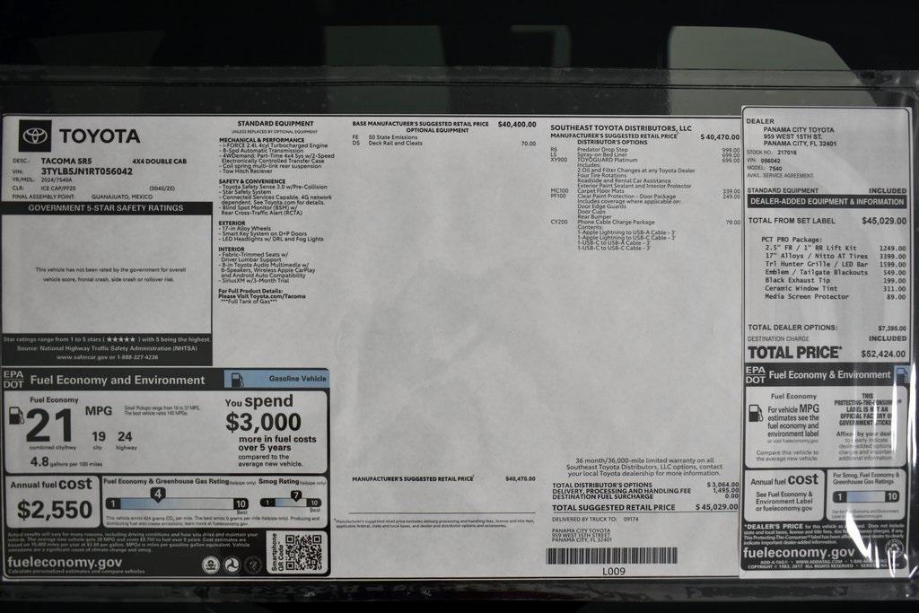 new 2024 Toyota Tacoma car, priced at $52,424