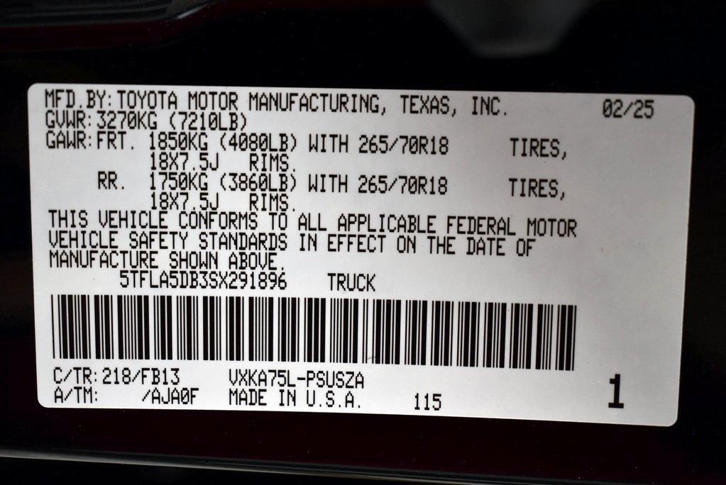 new 2025 Toyota Tundra car, priced at $59,052