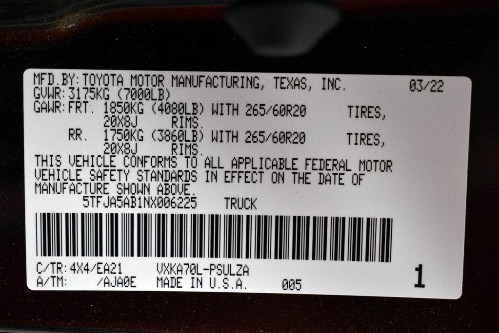 used 2022 Toyota Tundra car, priced at $44,702