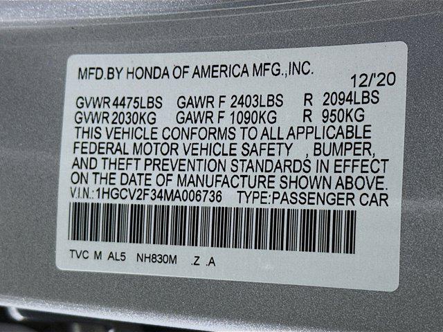 used 2021 Honda Accord car, priced at $18,899