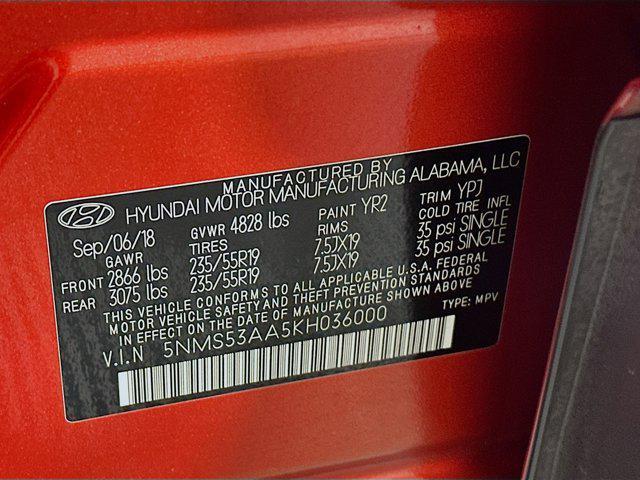 used 2019 Hyundai Santa Fe car, priced at $16,987