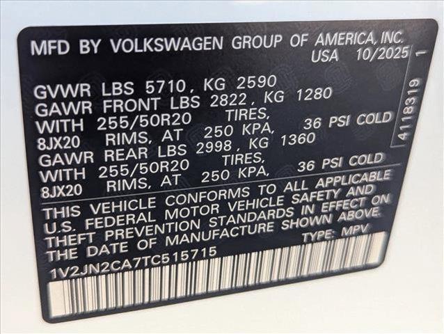 new 2026 Volkswagen Atlas car, priced at $45,149