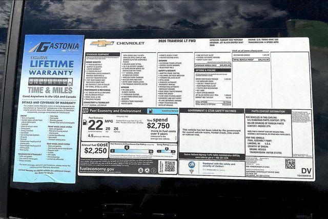 new 2026 Chevrolet Traverse car, priced at $41,415