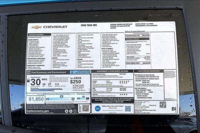 new 2026 Chevrolet Trax car, priced at $26,885