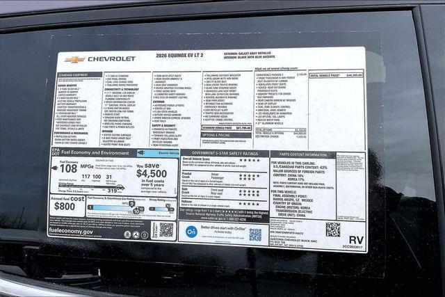 new 2026 Chevrolet Equinox EV car, priced at $35,395