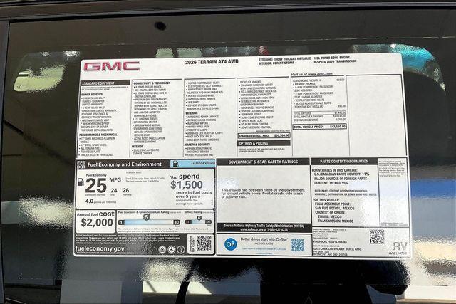 new 2026 GMC Terrain car, priced at $39,602