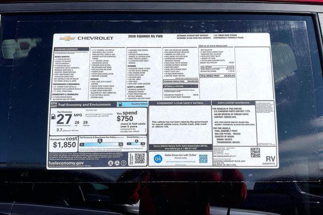 new 2026 Chevrolet Equinox car, priced at $35,840