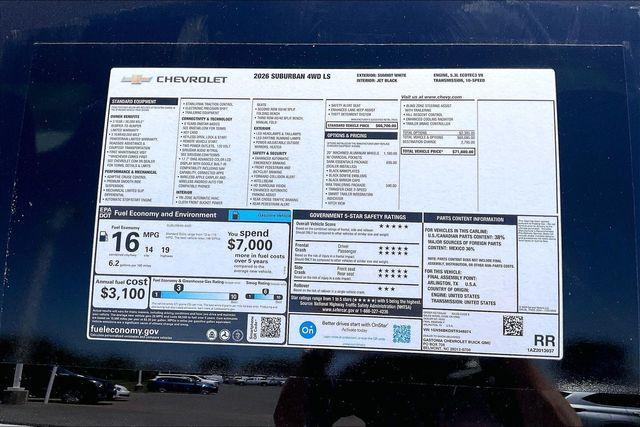 new 2026 Chevrolet Suburban car, priced at $71,679