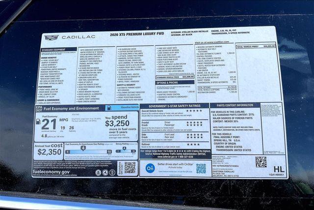 new 2026 Cadillac XT5 car, priced at $58,495