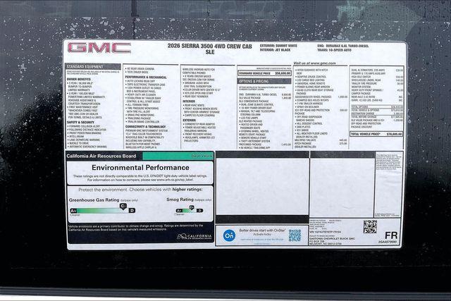 new 2026 GMC Sierra 3500 car, priced at $73,105