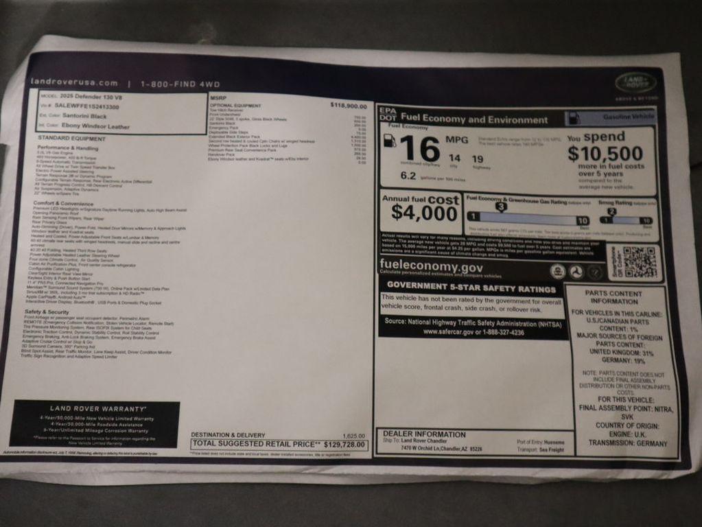 new 2025 Land Rover Defender car, priced at $129,728