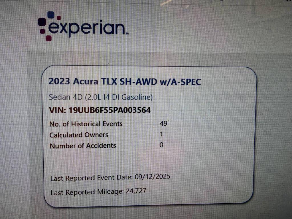 used 2023 Acura TLX car, priced at $31,362