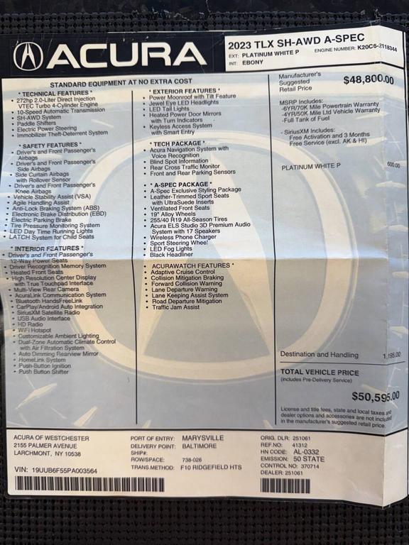 used 2023 Acura TLX car, priced at $31,362