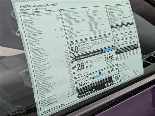 new 2026 BMW 230 car, priced at $53,845