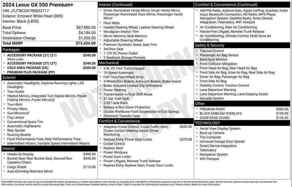 used 2024 Lexus GX 550 car, priced at $80,500
