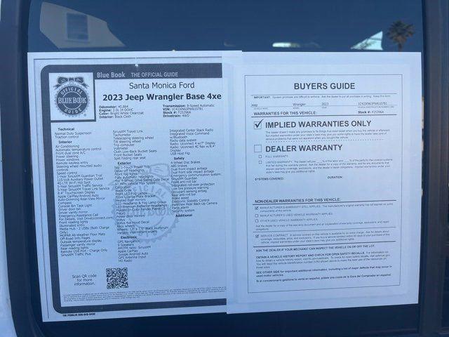 used 2023 Jeep Wrangler 4xe car, priced at $24,282