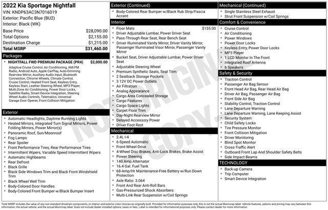 used 2022 Kia Sportage car, priced at $24,990
