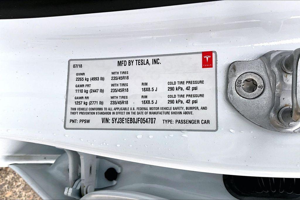 used 2018 Tesla Model 3 car, priced at $20,286
