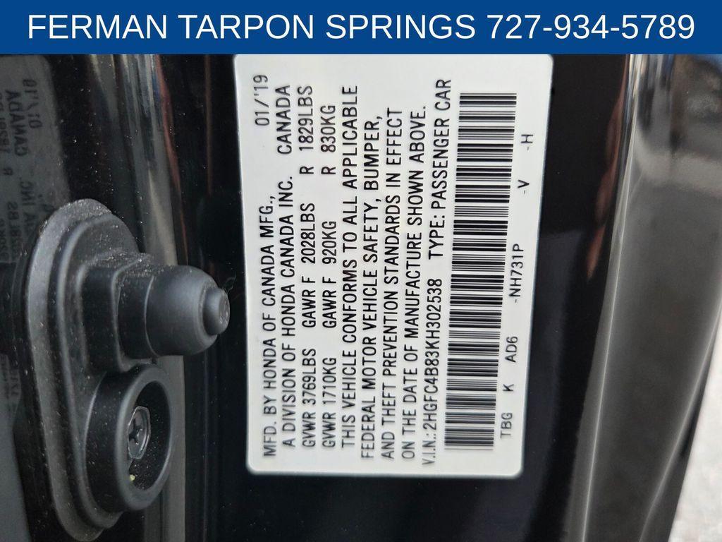 used 2019 Honda Civic car, priced at $20,000