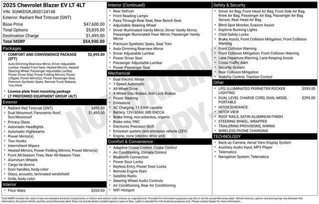 new 2025 Chevrolet Blazer EV car, priced at $44,295