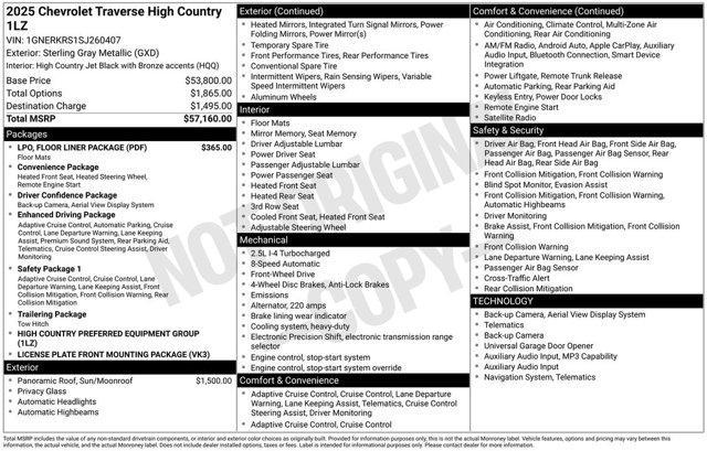 new 2025 Chevrolet Traverse car, priced at $53,185