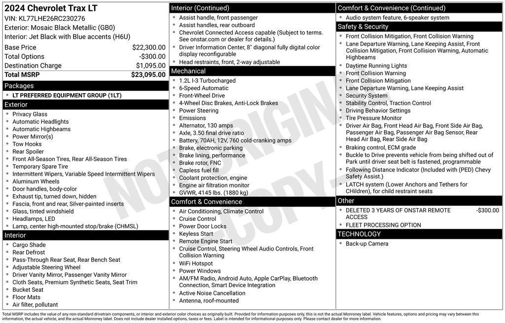 used 2024 Chevrolet Trax car, priced at $19,444
