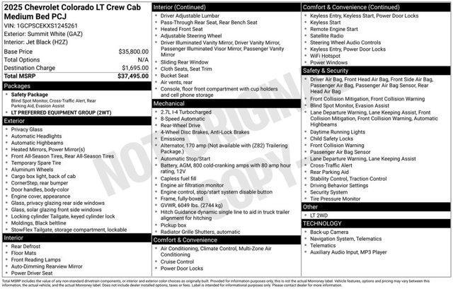 new 2025 Chevrolet Colorado car, priced at $33,495