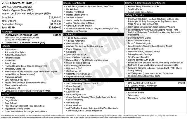 used 2025 Chevrolet Trax car, priced at $21,000