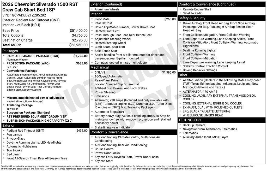 new 2026 Chevrolet Silverado 1500 car, priced at $49,710