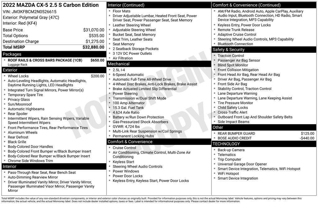 used 2022 Mazda CX-5 car, priced at $24,697