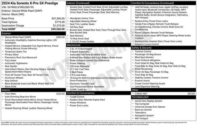 used 2024 Kia Sorento car, priced at $35,771